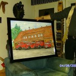 Übergabe des Fahrzeugbildes, handgemalt vom Künstler Manfred Maelger (Kehl) persönlich