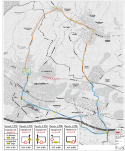Plan zu Verkehrssperrungen und Umleitungen (Foto: Hagedorn Unternehmensgruppe)
